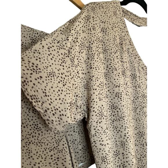 Alfani Intimates Women's Animal Print V-Neck & Shorts Pajama Set Sz XL Tan Brown - Picture 3 of 8